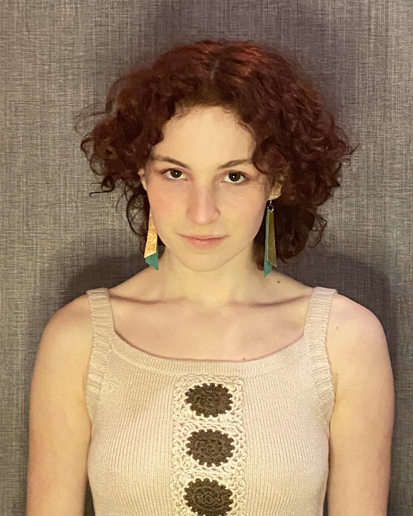 Two Toned Leather Drop Earrings