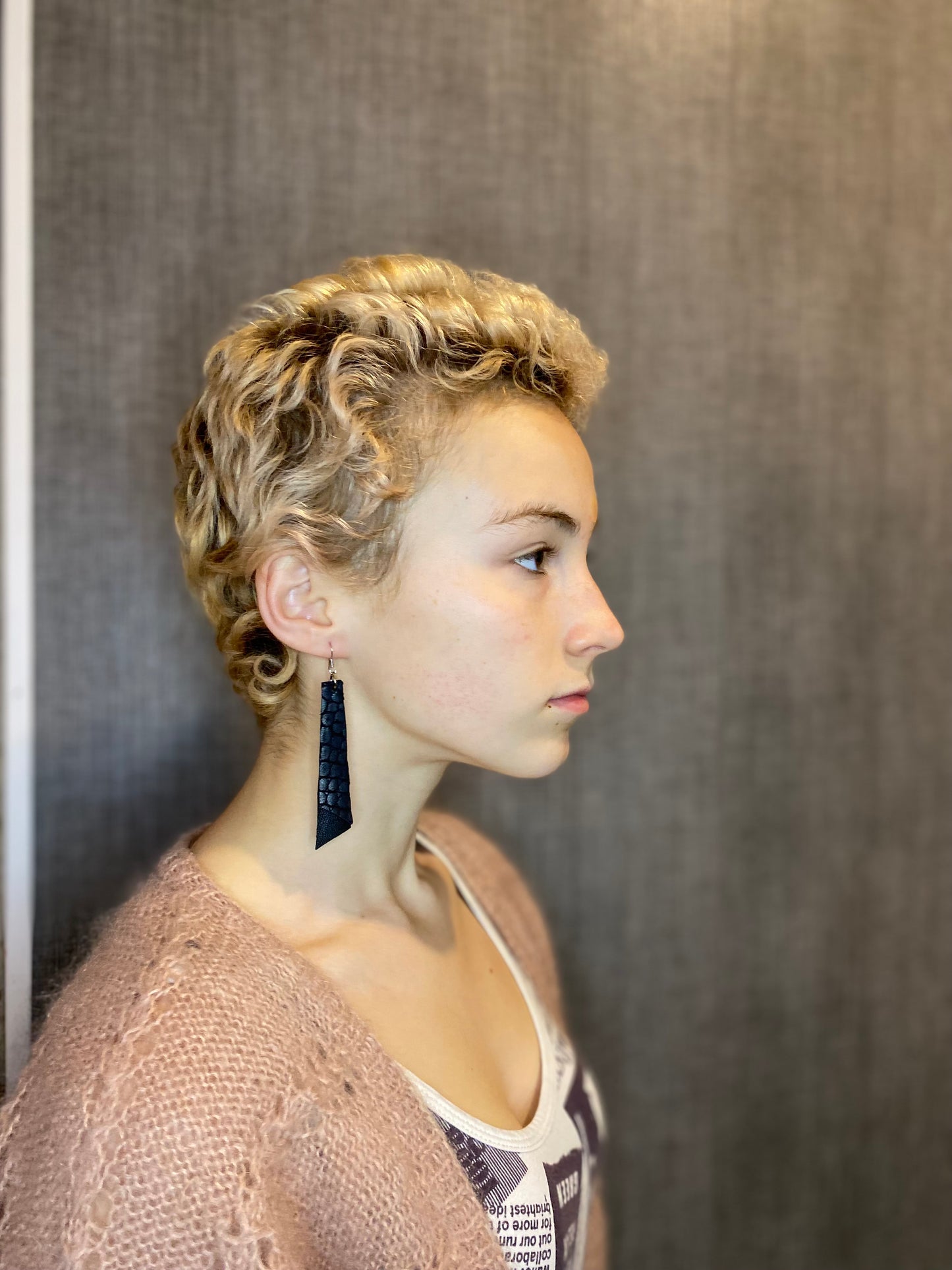 Two Toned Leather Drop Earrings