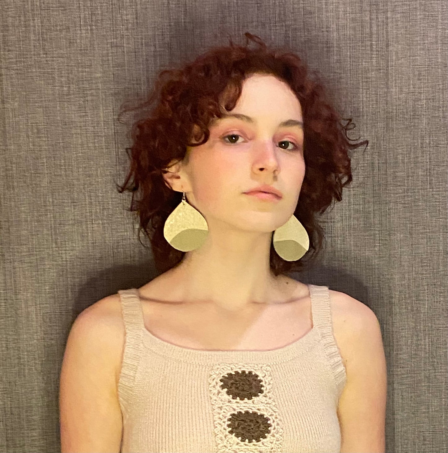 Large Tear Drop Leather Earrings