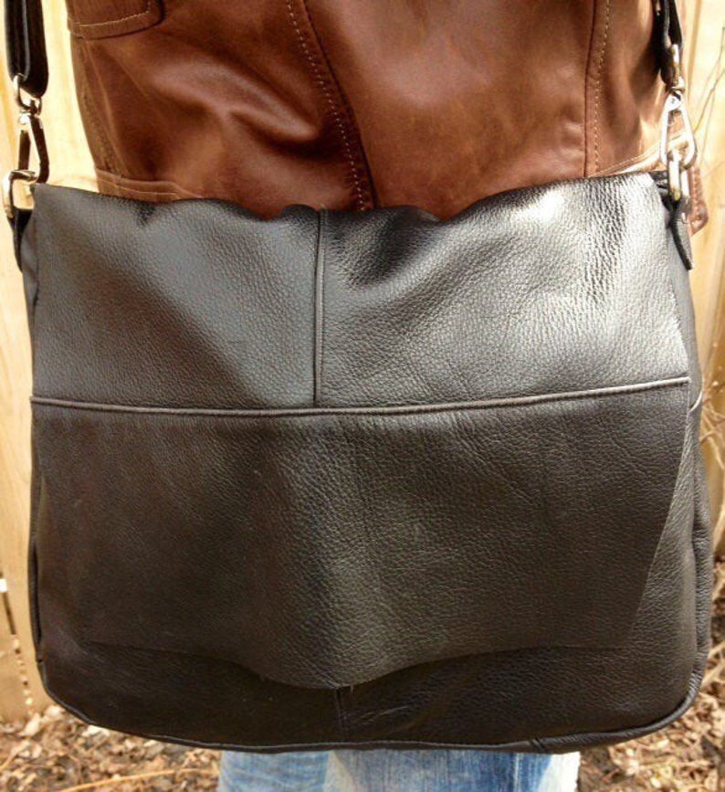 Messenger with Raw Edge Flap